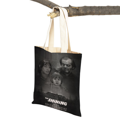 Audekls sieviešu pircēju soma Šausmu filma The Shining Lady Iepirkumu somas Klasiskās filmas Atkārtoti lietojama salokāma multfilma Ceļojumu rokassomiņa