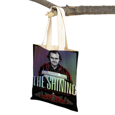 Audekls sieviešu pircēju soma Šausmu filma The Shining Lady Iepirkumu somas Klasiskās filmas Atkārtoti lietojama salokāma multfilma Ceļojumu rokassomiņa