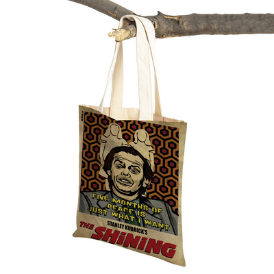 Audekls sieviešu pircēju soma Šausmu filma The Shining Lady Iepirkumu somas Klasiskās filmas Atkārtoti lietojama salokāma multfilma Ceļojumu rokassomiņa