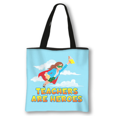 Kawaii Rainbow Teacher Shopping Bags Ženske torbe Thank You Teacher Torbe za rame za putovanja Ručne torbe za djevojke Platnena torba za kupnju