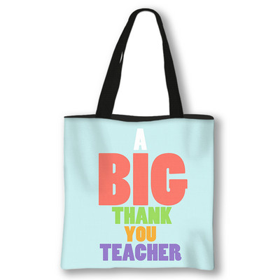 Kawaii Rainbow Teacher Shopping Bags Ženske torbe Thank You Teacher Torbe za rame za putovanja Ručne torbe za djevojke Platnena torba za kupnju