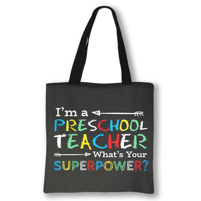 Kawaii Rainbow Teacher Shopping Bags Ženske torbe Thank You Teacher Torbe za rame za putovanja Ručne torbe za djevojke Platnena torba za kupnju