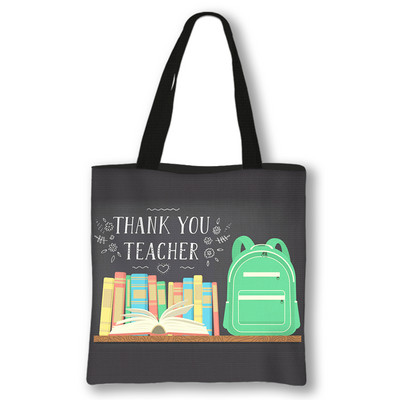 Kawaii Rainbow Teacher Shopping Bags Ženske torbe Thank You Teacher Torbe za rame za putovanja Ručne torbe za djevojke Platnena torba za kupnju