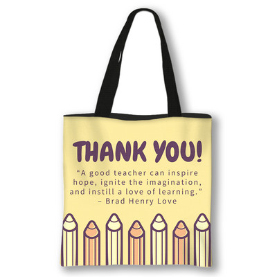 Kawaii Rainbow Teacher Shopping Bags Ženske torbe Thank You Teacher Torbe za rame za putovanja Ručne torbe za djevojke Platnena torba za kupnju