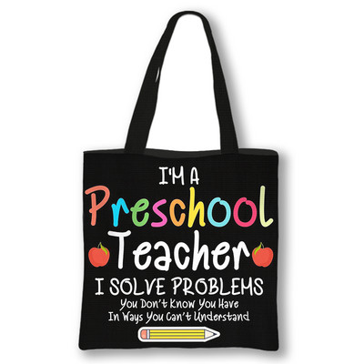 Kawaii Rainbow Teacher Shopping Bags Ženske torbe Thank You Teacher Torbe za rame za putovanja Ručne torbe za djevojke Platnena torba za kupnju