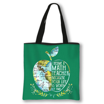 Kawaii Rainbow Teacher Shopping Bags Ženske torbe Thank You Teacher Torbe za rame za putovanja Ručne torbe za djevojke Platnena torba za kupnju