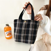 PURDORED 1 kom topla zimska mini torbica u korejskom stilu Ženska mala torba za kupovinu za djevojčice Svježa platnena torba za pohranu za višekratnu upotrebu