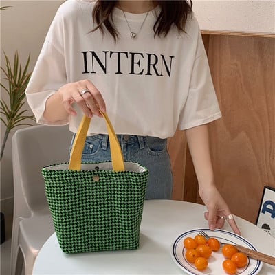 PURDORED 1 kom topla zimska mini torbica u korejskom stilu Ženska mala torba za kupovinu za djevojčice Svježa platnena torba za pohranu za višekratnu upotrebu