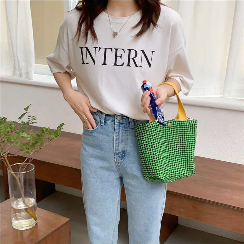 PURDORED 1 kom topla zimska mini torbica u korejskom stilu Ženska mala torba za kupovinu za djevojčice Svježa platnena torba za pohranu za višekratnu upotrebu