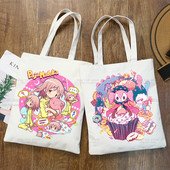 Magická nákupná taška Puella Magi Madoka, plátená taška Kaname Madoka Anime, kabelka Akemi Mami, taška Sakura Kyouko, tašky cez rameno