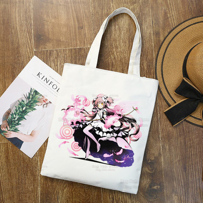 Magická nákupná taška Puella Magi Madoka, plátená taška Kaname Madoka Anime, kabelka Akemi Mami, taška Sakura Kyouko, tašky cez rameno
