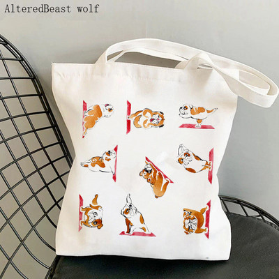 Pirkėjų ežiukas jogos animaciniai filmukai spausdinti krepšys moterims Harajuku pirkėjo rankinė mergina ant peties pirkinių krepšys Lady Canvas Bag