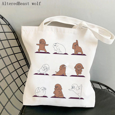 Pirkėjų ežiukas jogos animaciniai filmukai spausdinti krepšys moterims Harajuku pirkėjo rankinė mergina ant peties pirkinių krepšys Lady Canvas Bag