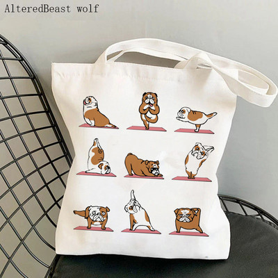 Pirkėjų ežiukas jogos animaciniai filmukai spausdinti krepšys moterims Harajuku pirkėjo rankinė mergina ant peties pirkinių krepšys Lady Canvas Bag