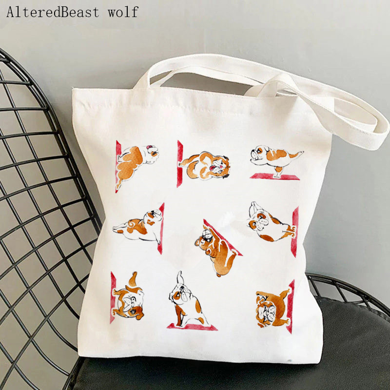 Pirkėjų ežiukas jogos animaciniai filmukai spausdinti krepšys moterims Harajuku pirkėjo rankinė mergina ant peties pirkinių krepšys Lady Canvas Bag