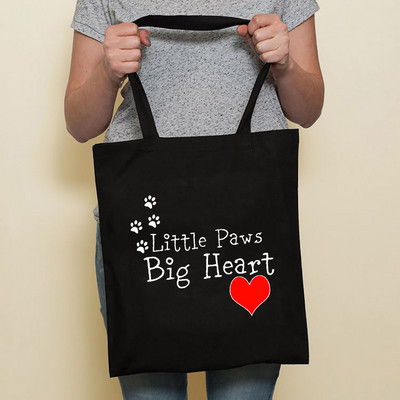 Aranyos kutya Harajuku divat bevásárló fekete táskák vászon hordtáska Bulldog anya tacskó újrafelhasználható szövettáska kézitáska válltáskák