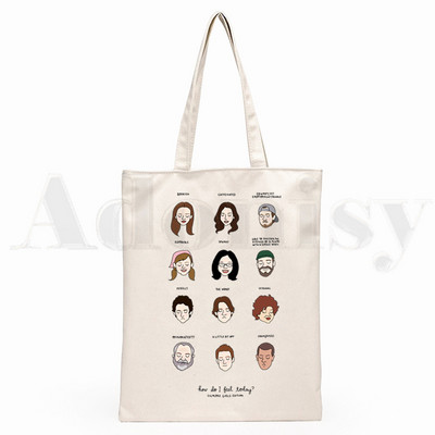 Gilmore Girls Graphic karikatūra Druka Iepirkumu somas Meiteņu modes Ikdienas iepakojuma rokas soma