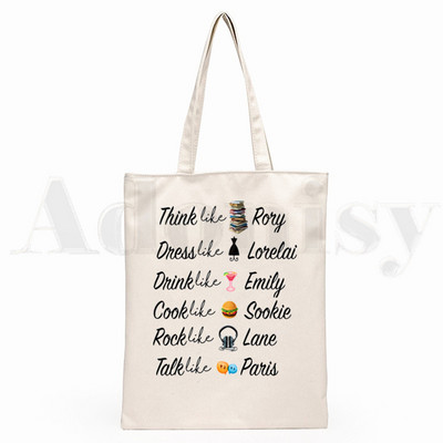 Gilmore Girls Graphic karikatūra Druka Iepirkumu somas Meiteņu modes Ikdienas iepakojuma rokas soma