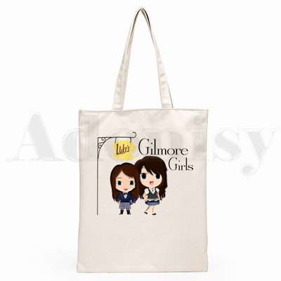 Gilmore Girls Graphic karikatūra Druka Iepirkumu somas Meiteņu modes Ikdienas iepakojuma rokas soma