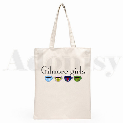 Gilmore Girls Graphic karikatūra Druka Iepirkumu somas Meiteņu modes Ikdienas iepakojuma rokas soma