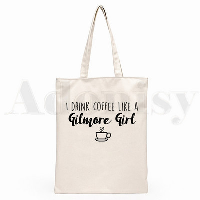 Gilmore Girls Graphic karikatūra Druka Iepirkumu somas Meiteņu modes Ikdienas iepakojuma rokas soma