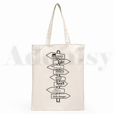 Gilmore Girls Graphic karikatūra Druka Iepirkumu somas Meiteņu modes Ikdienas iepakojuma rokas soma