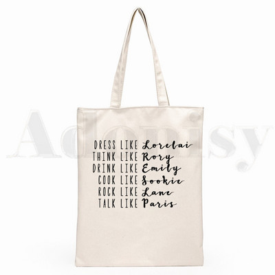 Gilmore Girls Graphic karikatūra Druka Iepirkumu somas Meiteņu modes Ikdienas iepakojuma rokas soma