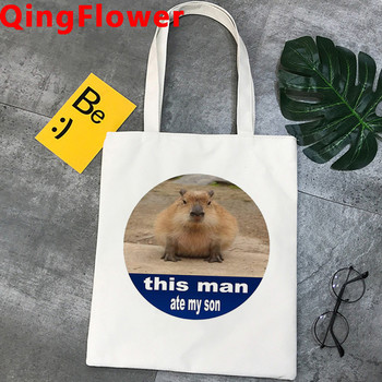 Capybara τσάντα αγορών shopper tote ανακύκλωση τσάντα μπόλσα βαμβακερή τσάντα παντοπωλείου σάκος καμπάς υφασμάτινη καμπάς αγορών