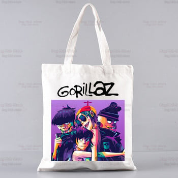 Gorillaz Modern Music Band Cartoon Ulzzang Shopper Τσάντα εκτύπωσης καμβάς τσάντα tote Τσάντες γυναικείες τσάντες Harajuku τσάντες ώμου