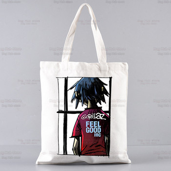 Gorillaz Modern Music Band Cartoon Ulzzang Shopper Τσάντα εκτύπωσης καμβάς τσάντα tote Τσάντες γυναικείες τσάντες Harajuku τσάντες ώμου