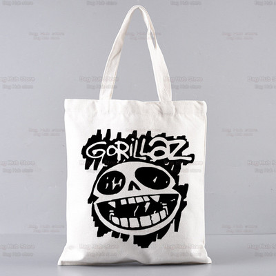 Gorillaz Modern Music Band Cartoon Ulzzang Shopper Bag Print Canvas Tote Bag Ručne torbe Ženska torba Harajuku Torbe na rame