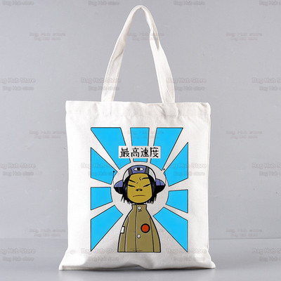 Gorillaz Modern Music Band Cartoon Ulzzang Shopper Bag Print Canvas Tote Bag Ručne torbe Ženska torba Harajuku Torbe na rame
