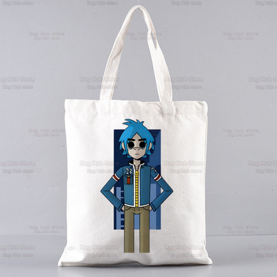 Gorillaz Modern Music Band Cartoon Ulzzang Shopper Bag Print Canvas Tote Bag Ručne torbe Ženska torba Harajuku Torbe na rame