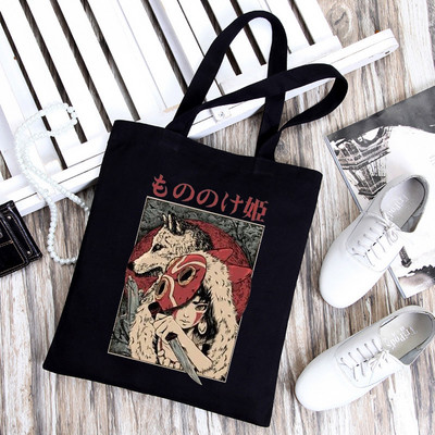 Dámska taška Totoro Tote Bag, plátené tašky s motívom Unesenej cesty, nákupné tašky Miyazaki Hayao, skladacia taška cez rameno KiKi Anime z 90. rokov