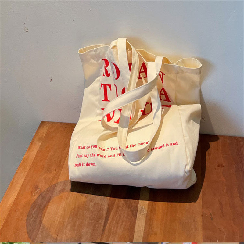 Ženska platnena torba na rame s romantičnim printom Ženska ležerna ručna torba Velika torba Pamučna torba za plažu za višekratnu upotrebu