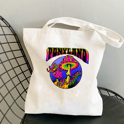 Torba na rame s gljivama Platnena torba Harajuku Shopper Bag Moda Casual Ljetne torbe na rame Tote Shopper Bag Border Collie