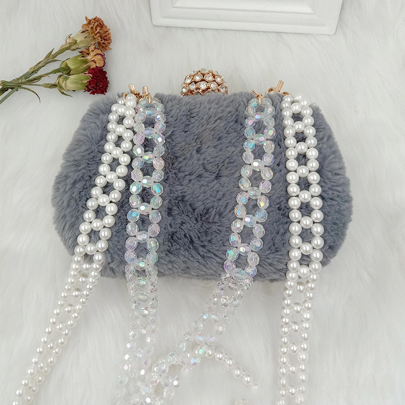 Pērļu somas siksnu jostas rokturi sieviešu somām rokassomu turētāju somas nomaiņa pārnēsājami sveķu krelles ķēdes somas piederumi