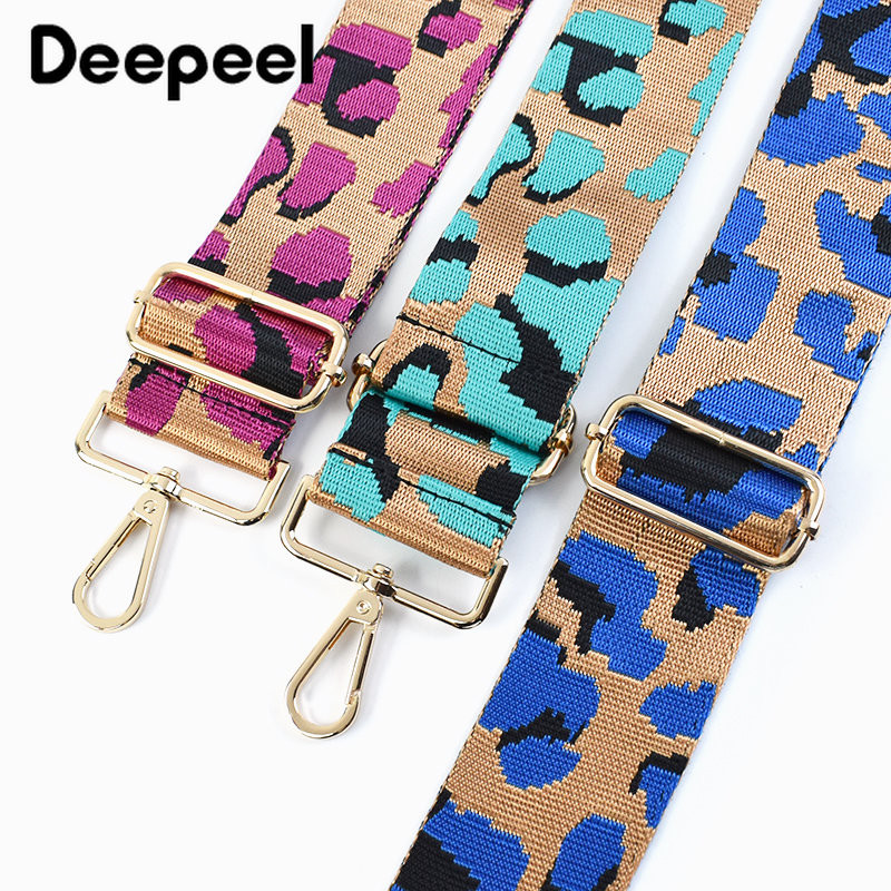 Deepeel 5 cm platas, krāsainas leoparda somas, siksniņa 80–130 cm, regulējams plecu šķērsgriezums, sieviešu rokassomas, nomaiņas somas piederumi