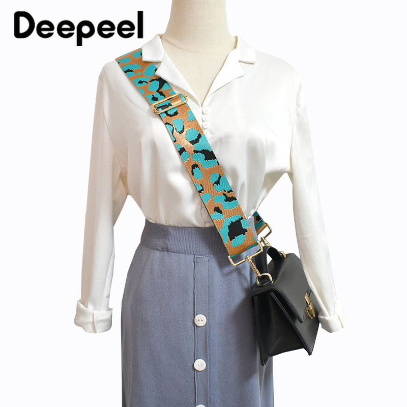 Deepeel 5 cm platas, krāsainas leoparda somas, siksniņa 80–130 cm, regulējams plecu šķērsgriezums, sieviešu rokassomas, nomaiņas somas piederumi