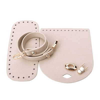 3 vnt / rinkinys Dirbtinės odos pečių krepšys, skirtas pasidaryti kuprinės priedams, apatinis dirželis, austinis krepšio rinkinys Rankų darbo krepšys, nertas krepšys, peties dirželis