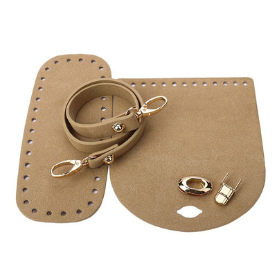 3 vnt / rinkinys Dirbtinės odos pečių krepšys, skirtas pasidaryti kuprinės priedams, apatinis dirželis, austinis krepšio rinkinys Rankų darbo krepšys, nertas krepšys, peties dirželis