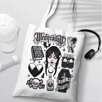 Nevermore Academy Τετάρτη Addams τσάντα αγορών shopper tote shopper οικολογική τσάντα ανακύκλωσης τσάντα reciclaje υφαντό δίχτυ από γιούτα