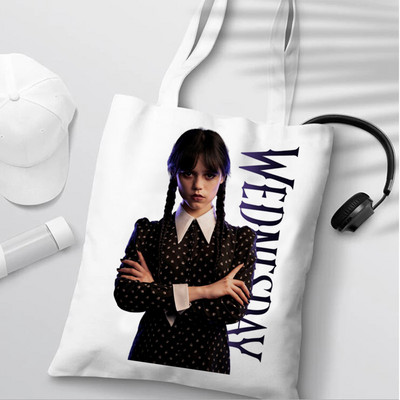 Nevermore Academy Wednesday Addams shopping torba shopper tote shopper eco recycle bag torba reciclaje tkana jute net grab