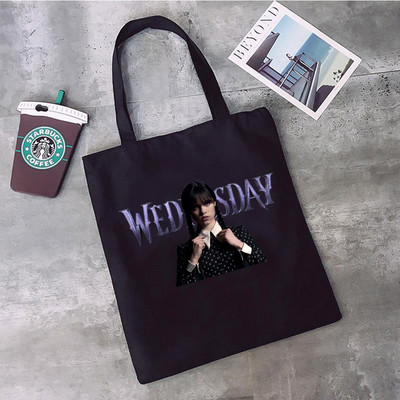 Nevermore Academy Wednesday Addams shopping torba shopper tote shopper eco recycle bag torba reciclaje tkana jute net grab