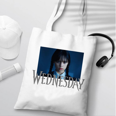 Nevermore Academy Wednesday Addams shopping torba shopper tote shopper eco recycle bag torba reciclaje tkana jute net grab
