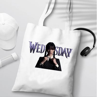 Nevermore Academy Wednesday Addams shopping torba shopper tote shopper eco recycle bag torba reciclaje tkana jute net grab