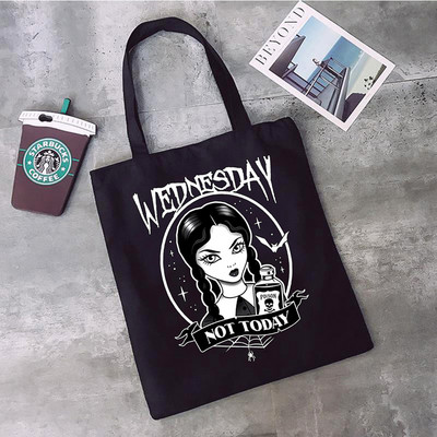 Nevermore Academy Wednesday Addams shopping torba shopper tote shopper eco recycle bag torba reciclaje tkana jute net grab