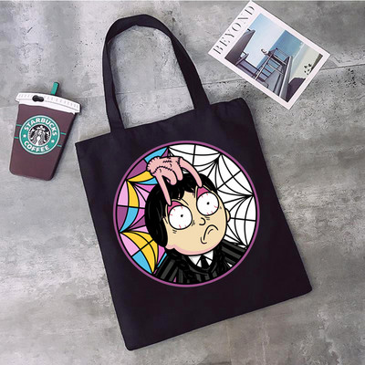 Nevermore Academy Wednesday Addams shopping torba shopper tote shopper eco recycle bag torba reciclaje tkana jute net grab