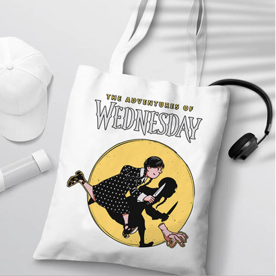 Nevermore Academy Wednesday Addams shopping torba shopper tote shopper eco recycle bag torba reciclaje tkana jute net grab