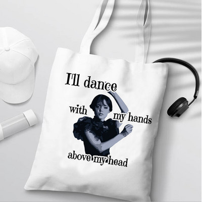 Nevermore Academy Wednesday Addams shopping torba shopper tote shopper eco recycle bag torba reciclaje tkana jute net grab